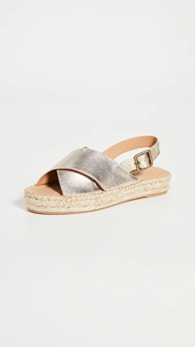 Soludos Eloise Espadrille Sandals In Platinum