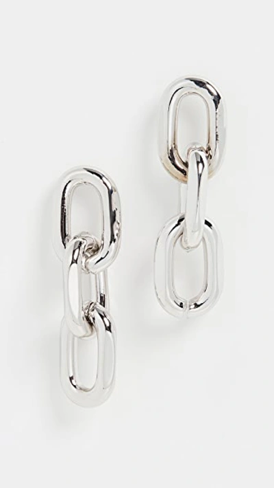 Theia Jewelry Melia Large Rounded Paper Clip Trip Earrings In White Gold
