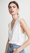Free People Dreamy V Neck Basic Tank Top In White