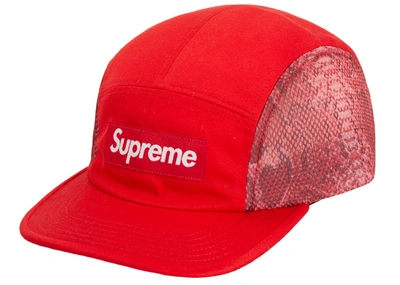 Pre-owned Supreme  Snakeskin Mesh Camp Cap Red