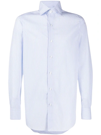 Finamore 1925 Napoli Striped Cotton Shirt In White