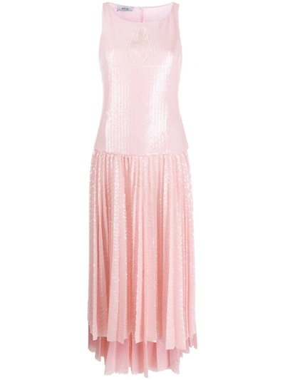 Atu Body Couture Sequinned Pleated Dress In Pink