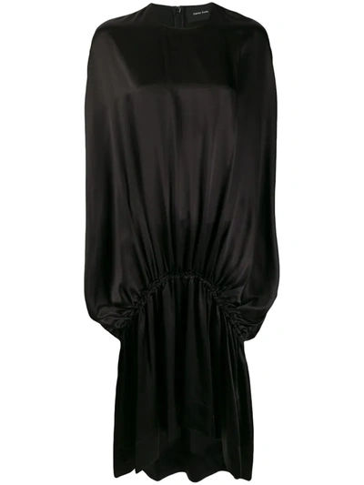 Simone Rocha Dropped-waist Silk Satin Dress In Black