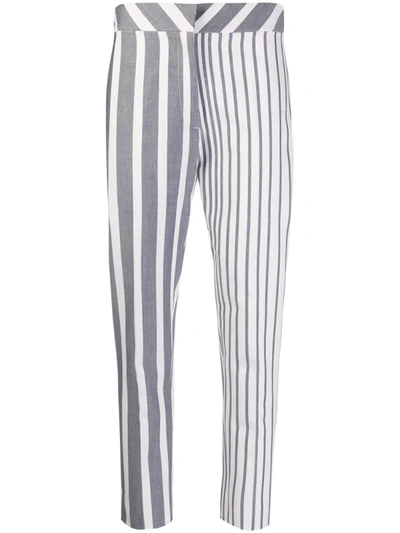 Atu Body Couture Striped Cropped Trousers In White