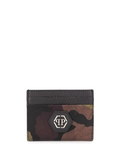 Philipp Plein Camouflage Print Cardholder In Black