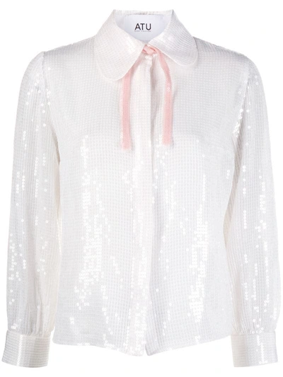 Atu Body Couture Sequinned Shirt In White