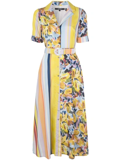 Badgley Mischka Multi Print Shirt Dress In Multicolour