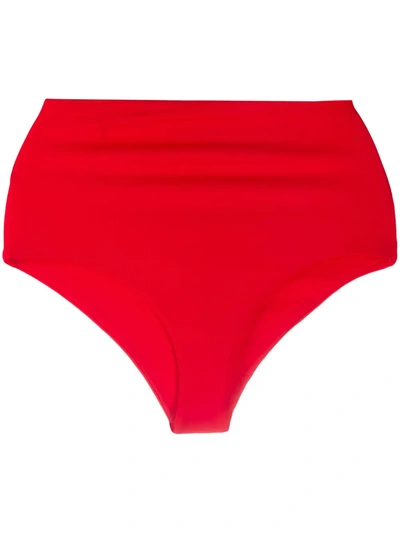 Mara Hoffman Lydia High-waisted Bikini Bottoms In Red
