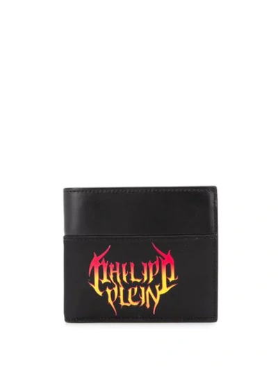 Philipp Plein Flame Logo Print Wallet In Black