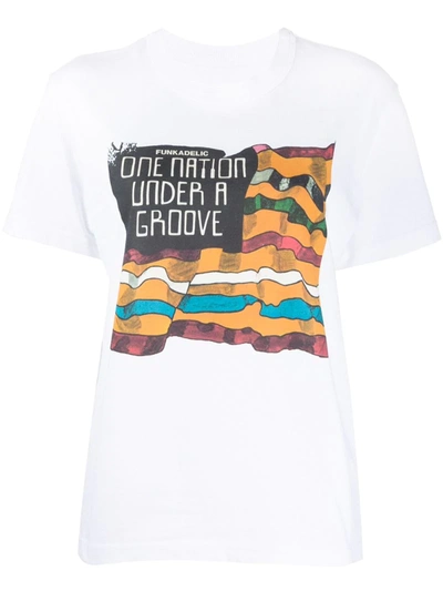 Sacai Funkadelic Crewneck T-shirt In White