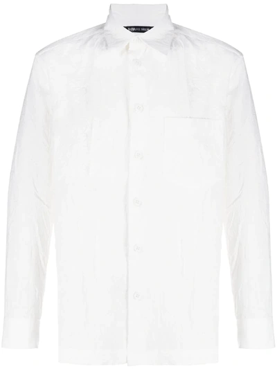 Issey Miyake Long Sleeve Creases-detail Shirt In White