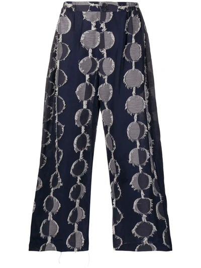 Henrik Vibskov Tanoi Embroidered Circle Trousers In Blue