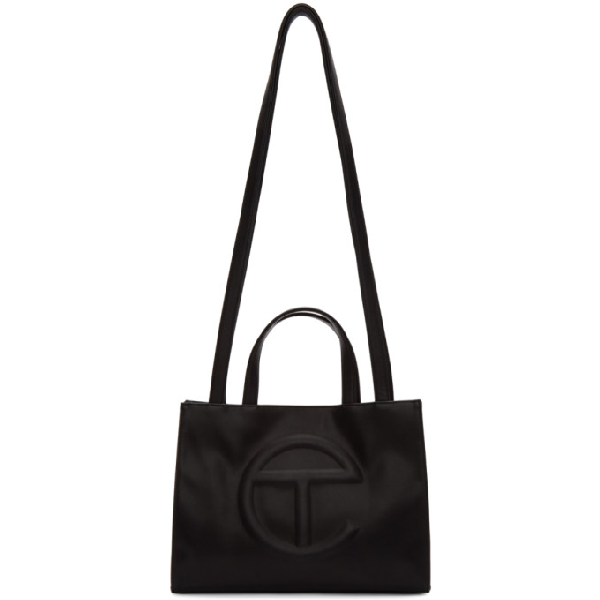 Telfar Medium Embossed Faux Leather Tote Bag In Black | ModeSens