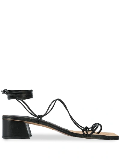 Miista 40mm Cimarron Leather Thong Sandals In Black