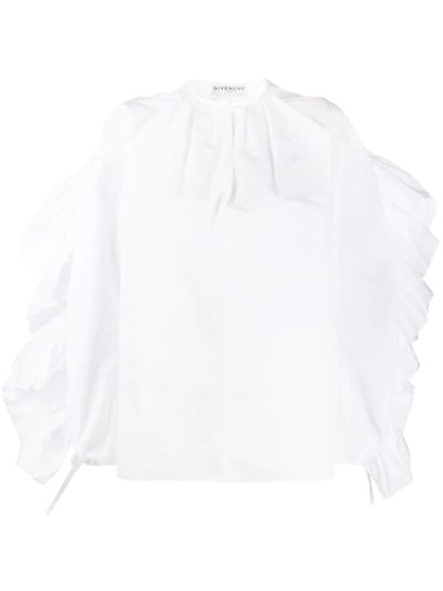 Givenchy Side Ruffled Detail Blouse In White