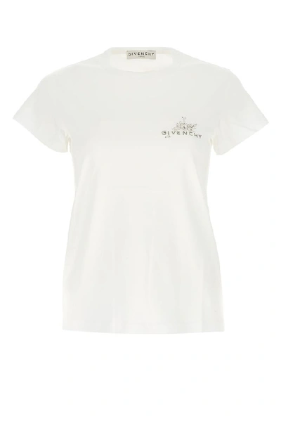 Givenchy Chest Logo Print T-shirt In White/silver
