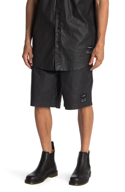 Marcelo Burlon County Of Milan Logo Shorts In Black Cotton In Blackwhite