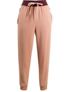 Moncler Contrasting Side Stripe Track-pants In Pink