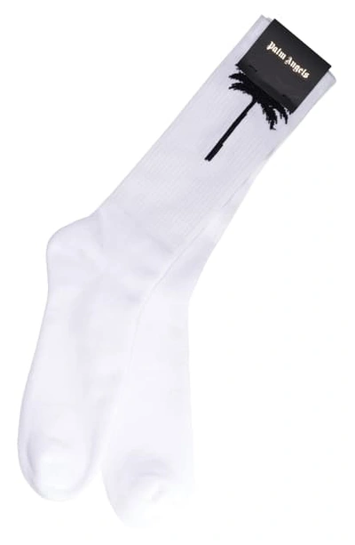 Palm Angels Palm Detail Cotton Socks In White