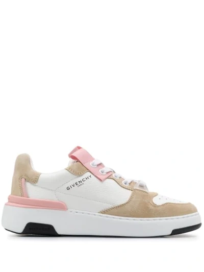 Givenchy 30mm Wing Leather & Suede Sneakers In White