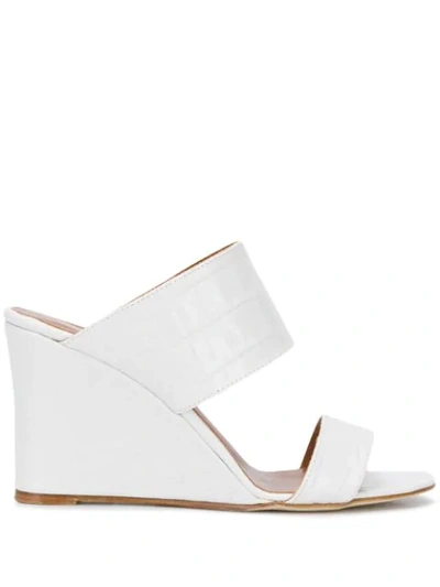 Paris Texas Moc Effect Wedge Sandal In White