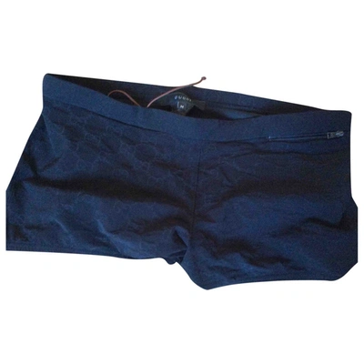 Pre-owned Gucci Navy Cotton - Elasthane Swimwear