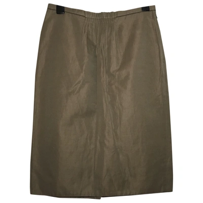 Pre-owned Saint Laurent Mid-length Skirt In Khaki