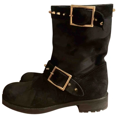 Pre-owned Jimmy Choo Youth Buckled Boots In Black