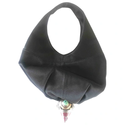 Pre-owned Jimmy Choo Silk Handbag In Black