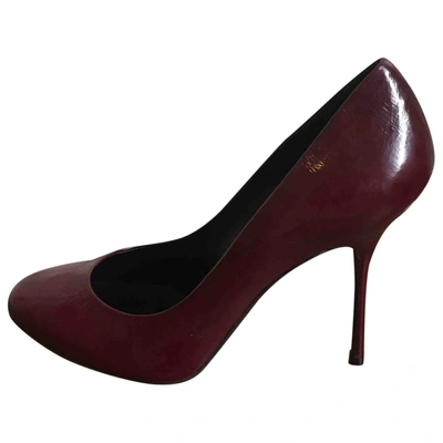 Pre-owned Pierre Hardy Patent Leather Heels In Burgundy
