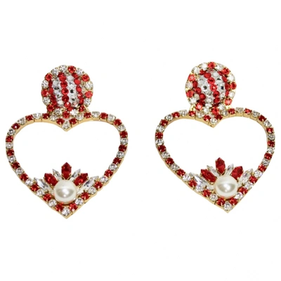 Pre-owned Shourouk Red Crystal Earrings