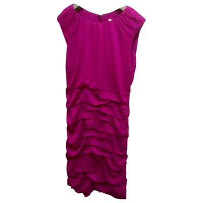 Pre-owned Diane Von Furstenberg Silk Mid-length Dress In Pink