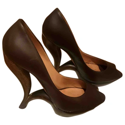 Pre-owned Casadei Leather Heels In Brown