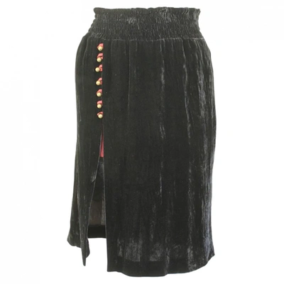 Pre-owned Roberto Cavalli Silk Skirt In Black