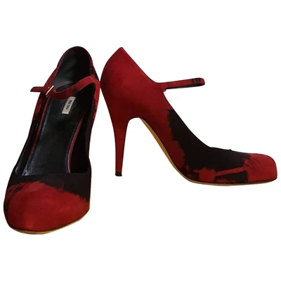 Pre-owned Miu Miu Leather Heels In Red