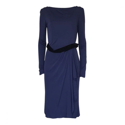 Pre-owned Valentino Linen Dress In Blue