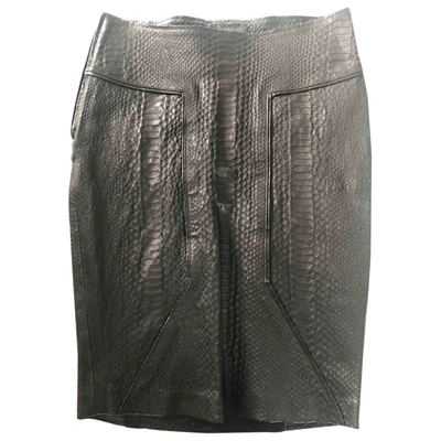 Pre-owned Rta Leather Mid-length Skirt In Black