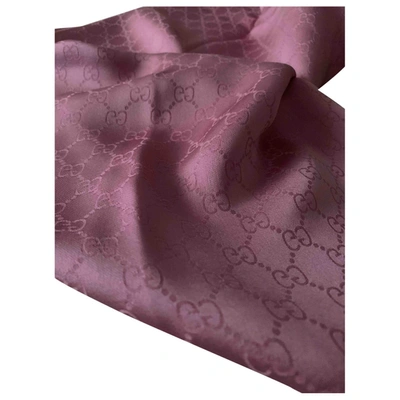 Pre-owned Gucci Silk Stole In Pink