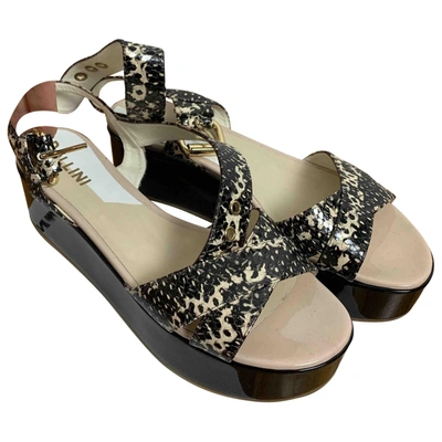 Pre-owned Pollini Leather Sandals In Beige
