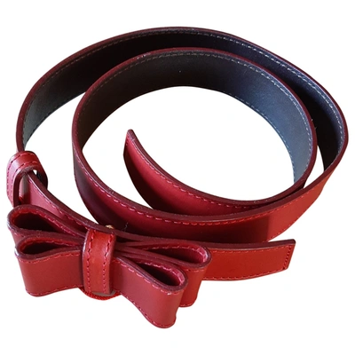 Pre-owned Valentino Garavani Leather Belt In Red