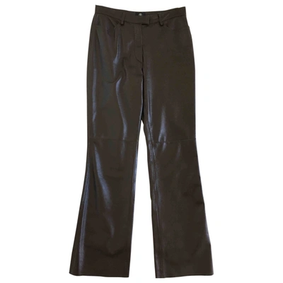 Pre-owned Bogner Brown Leather Trousers