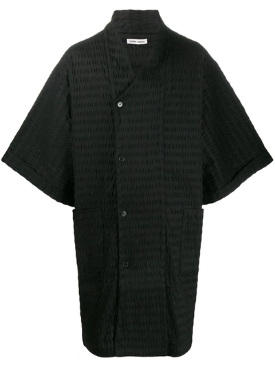Henrik Vibskov Cliff Hanger Seersucker Coat In Black