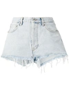 Off-white Cutoff Denim Shorts In Light Blue