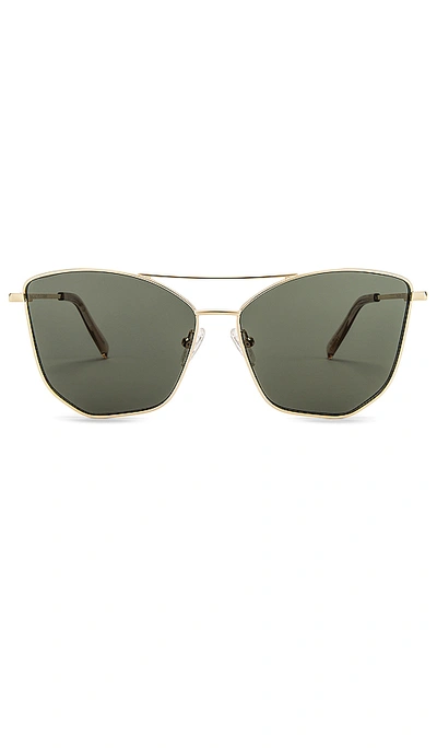 Le Specs Primeval 61mm Special Fit Gradient Aviator Sunglasses In Bright Gold & Khaki Mono
