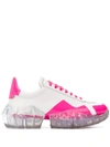Jimmy Choo X Yk Jeong Diamond Trail Contrast Counter Sneakers In White