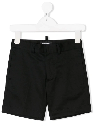 Dsquared2 Kids' Logo-tape Chino Shorts In Black