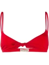 Mara Hoffman Carla Tie-front Triangle Swim Top In Red Coat