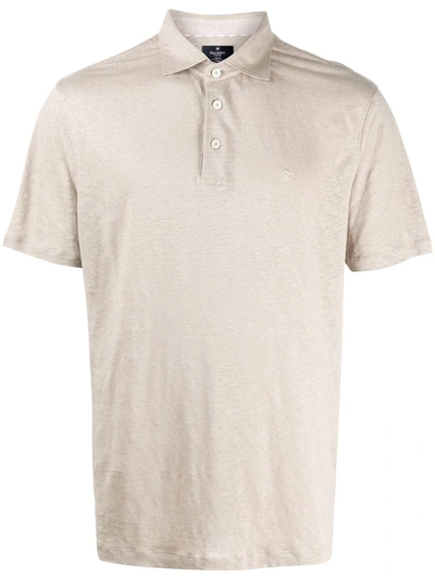 Hackett Embroidered Logo Polo Shirt In Neutrals