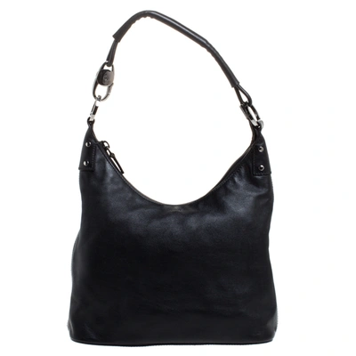 Pre-owned Gucci Black Leather Hobo