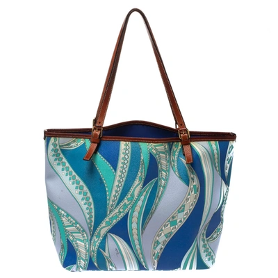 Pre-owned Emilio Pucci Multicolor Printed Pvc And Leather Tote